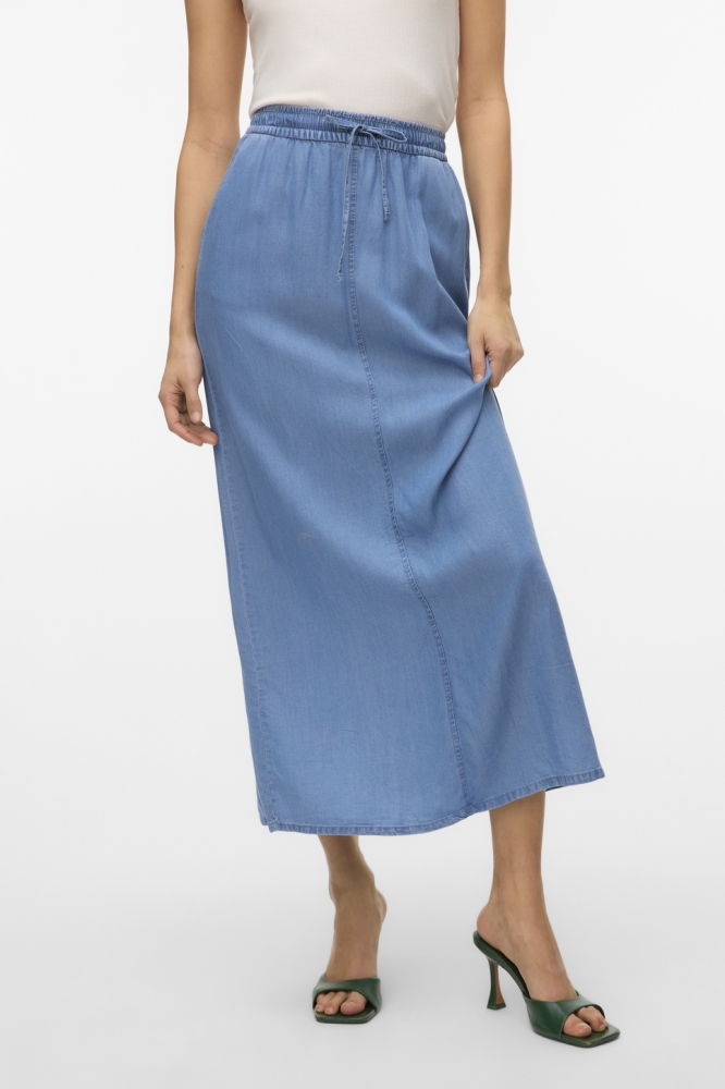 VMFLEUR MR LONG SLIT TENCELSKIRT GA 10326078 MEDIUM BLUE DENIM